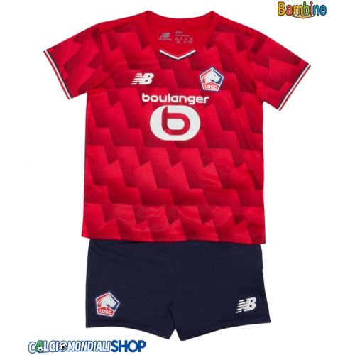 Maglie da calcio Lille OSC Prima Maglia Bambino 2025-26 Manica Corta + Pantaloni corti)